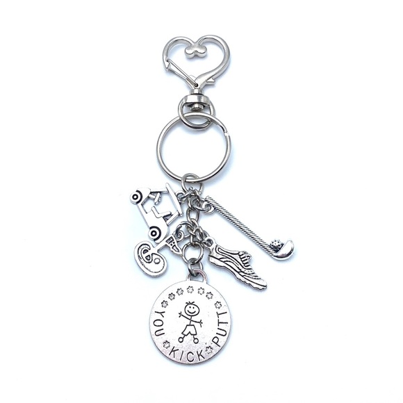 Golf Keychain Bag Charm You Kick Putt Golfer Gift - Picture 4 of 5